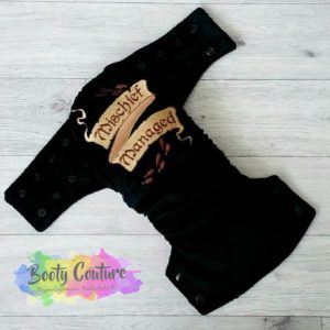 Embroidered cloth nappy from booty couture.